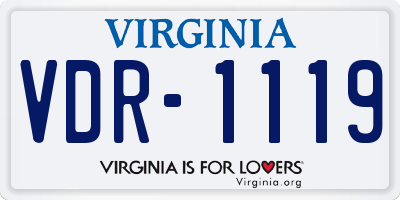 VA license plate VDR1119