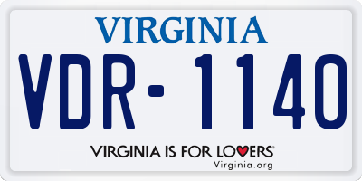 VA license plate VDR1140