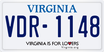 VA license plate VDR1148