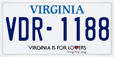 VA license plate VDR1188