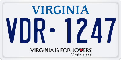VA license plate VDR1247