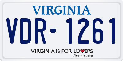 VA license plate VDR1261