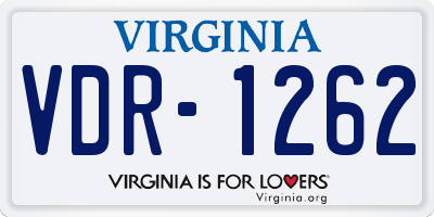 VA license plate VDR1262