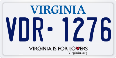 VA license plate VDR1276