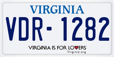 VA license plate VDR1282