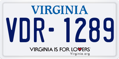VA license plate VDR1289