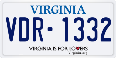 VA license plate VDR1332