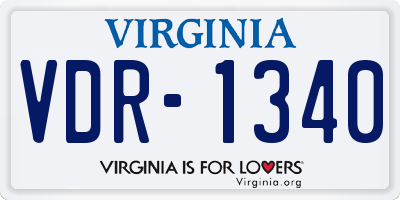 VA license plate VDR1340