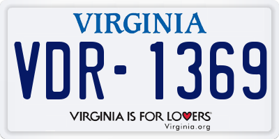 VA license plate VDR1369