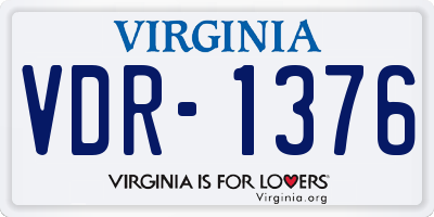 VA license plate VDR1376