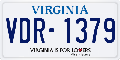 VA license plate VDR1379