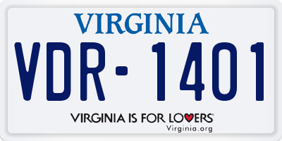 VA license plate VDR1401