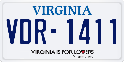 VA license plate VDR1411