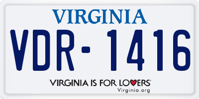 VA license plate VDR1416
