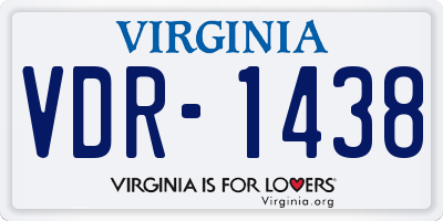 VA license plate VDR1438