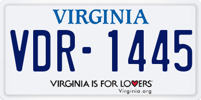 VA license plate VDR1445