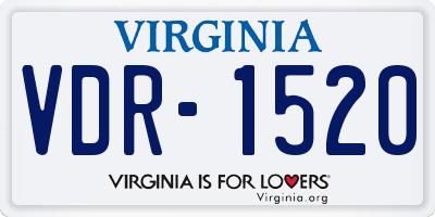 VA license plate VDR1520