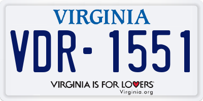 VA license plate VDR1551