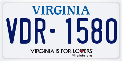 VA license plate VDR1580