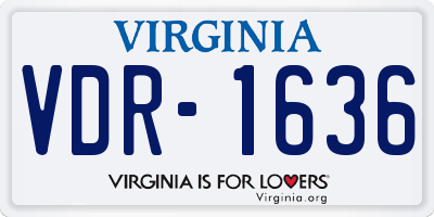 VA license plate VDR1636
