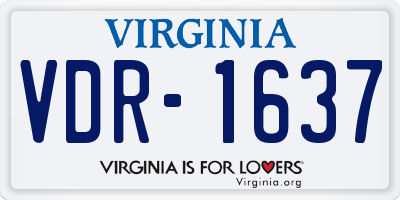 VA license plate VDR1637