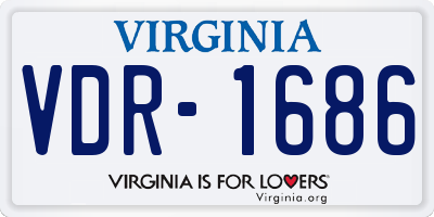 VA license plate VDR1686