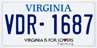 VA license plate VDR1687