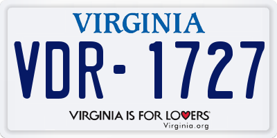 VA license plate VDR1727
