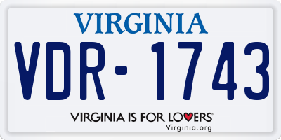 VA license plate VDR1743