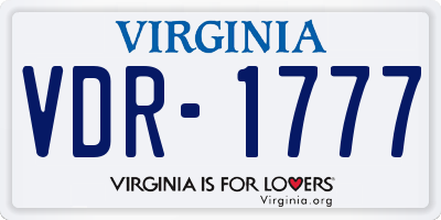 VA license plate VDR1777