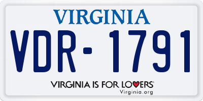 VA license plate VDR1791