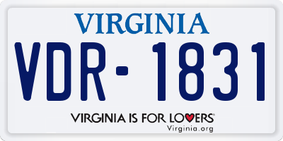 VA license plate VDR1831