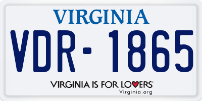 VA license plate VDR1865