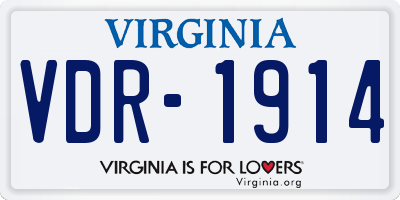 VA license plate VDR1914