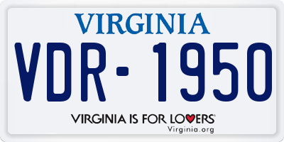 VA license plate VDR1950