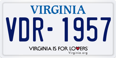 VA license plate VDR1957