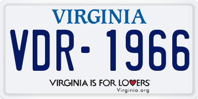 VA license plate VDR1966