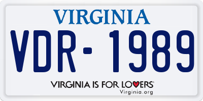 VA license plate VDR1989