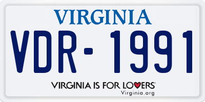 VA license plate VDR1991