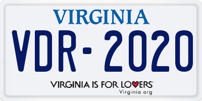 VA license plate VDR2020