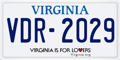 VA license plate VDR2029