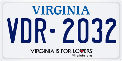 VA license plate VDR2032