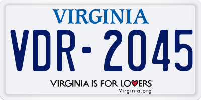 VA license plate VDR2045