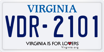 VA license plate VDR2101