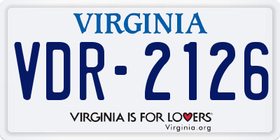 VA license plate VDR2126