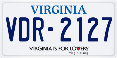 VA license plate VDR2127