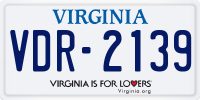 VA license plate VDR2139