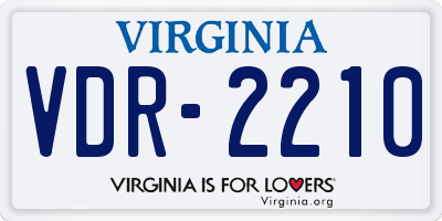 VA license plate VDR2210