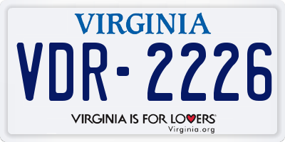 VA license plate VDR2226