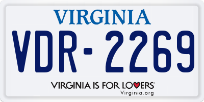 VA license plate VDR2269